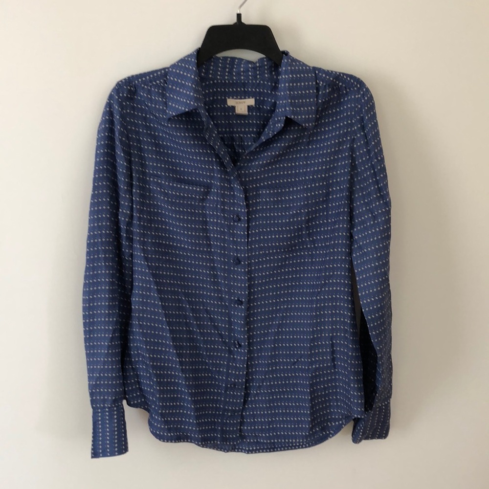 Blue J Crew silk shirt